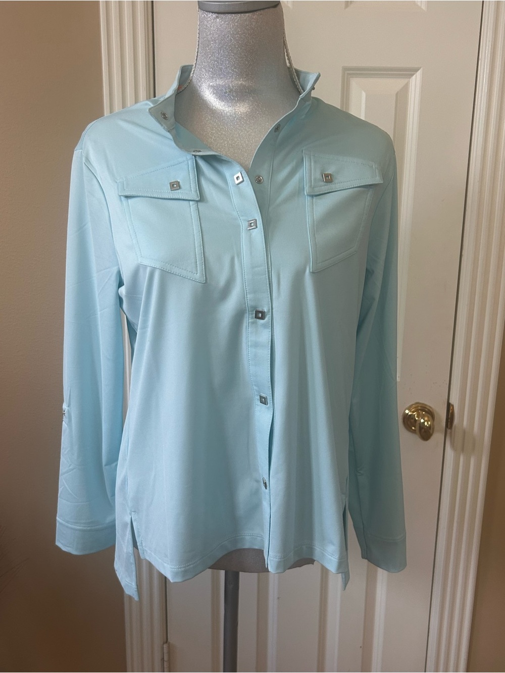 jamie sadock Light Blue Long-Sleeve Button-Front Shirt